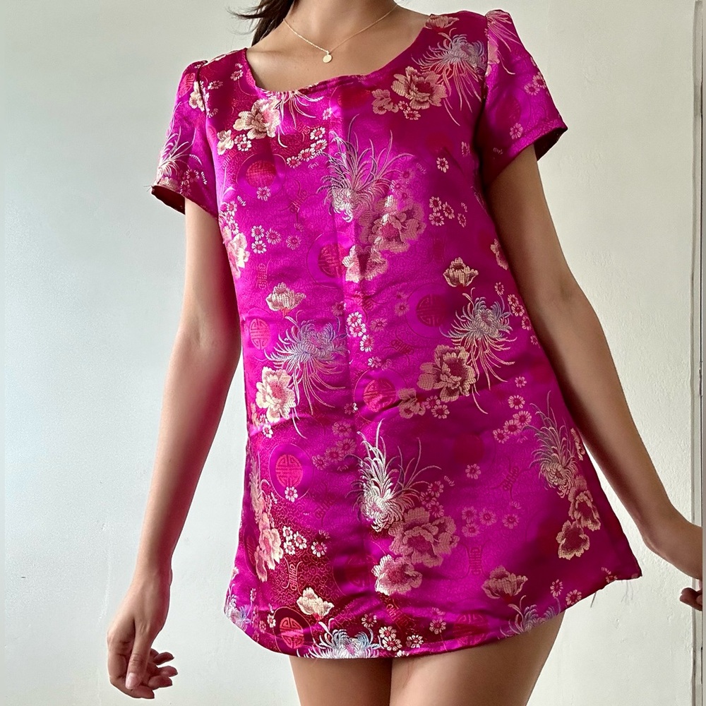 Gorgeous Magenta Pink XS / S Pattern Mini Dress